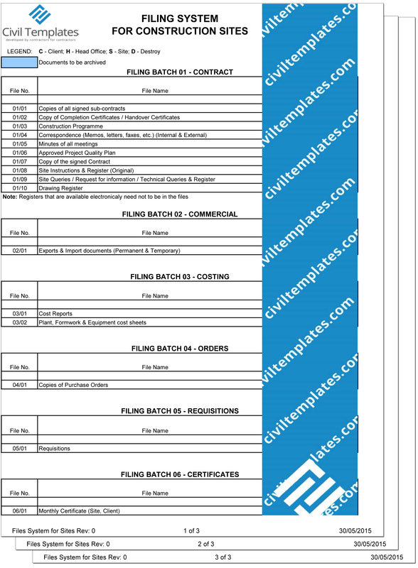Project Management Documents Civil Engineering Templates