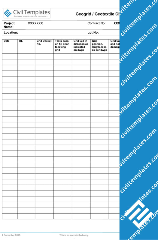 Checklist Geogrid Geotextile