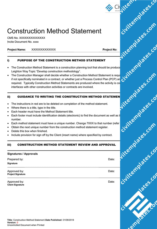 Construction Method Statement Template