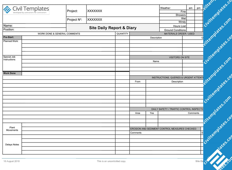 Daily site record and Diary