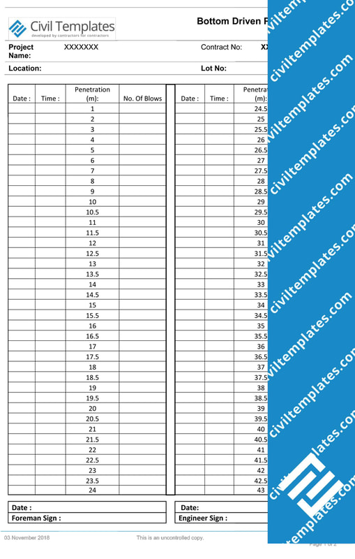 Pile test record