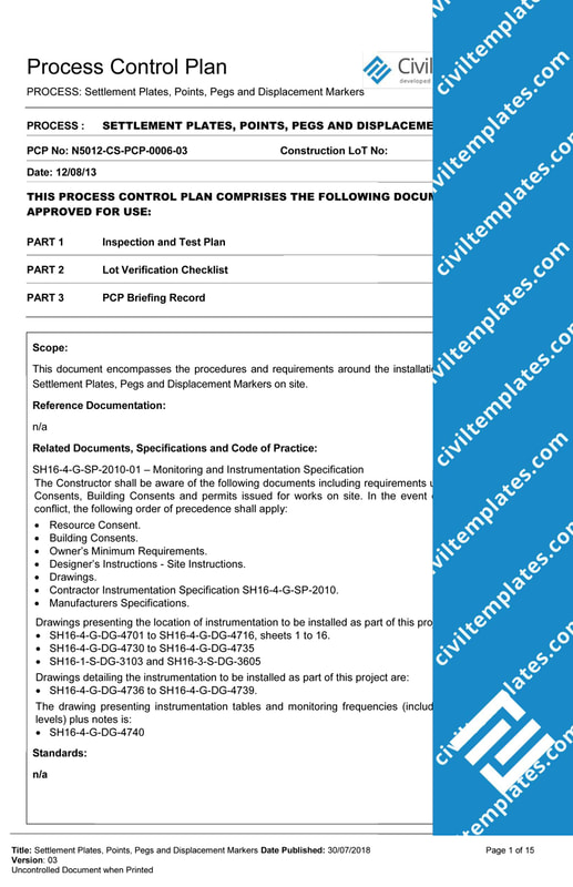 QCP - Settlement Plates, Points, Pegs and Displacement Markers