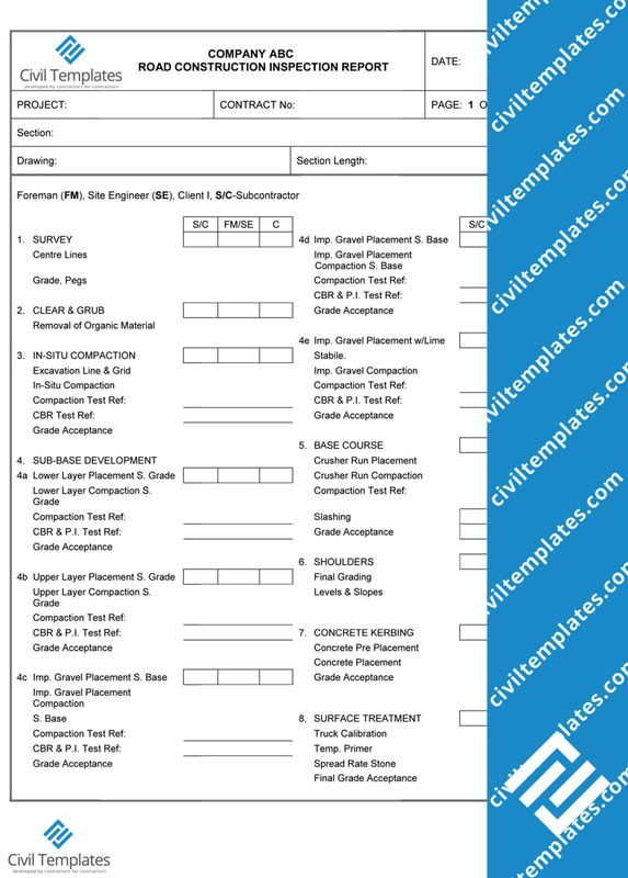 Road Construction inspection report