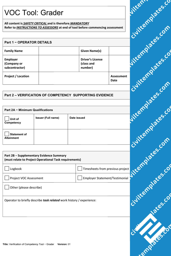 Verification of Competency - Grader