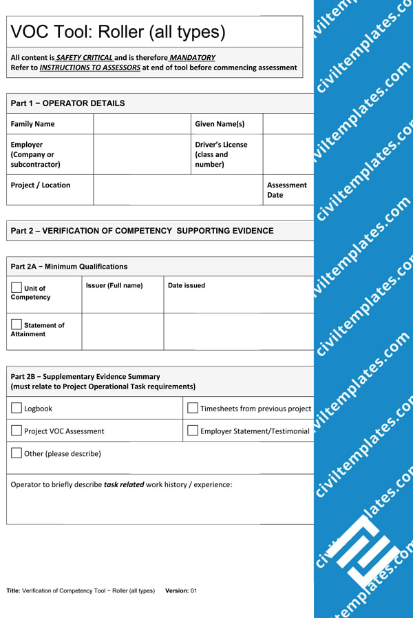 Verification of Competency - Roller